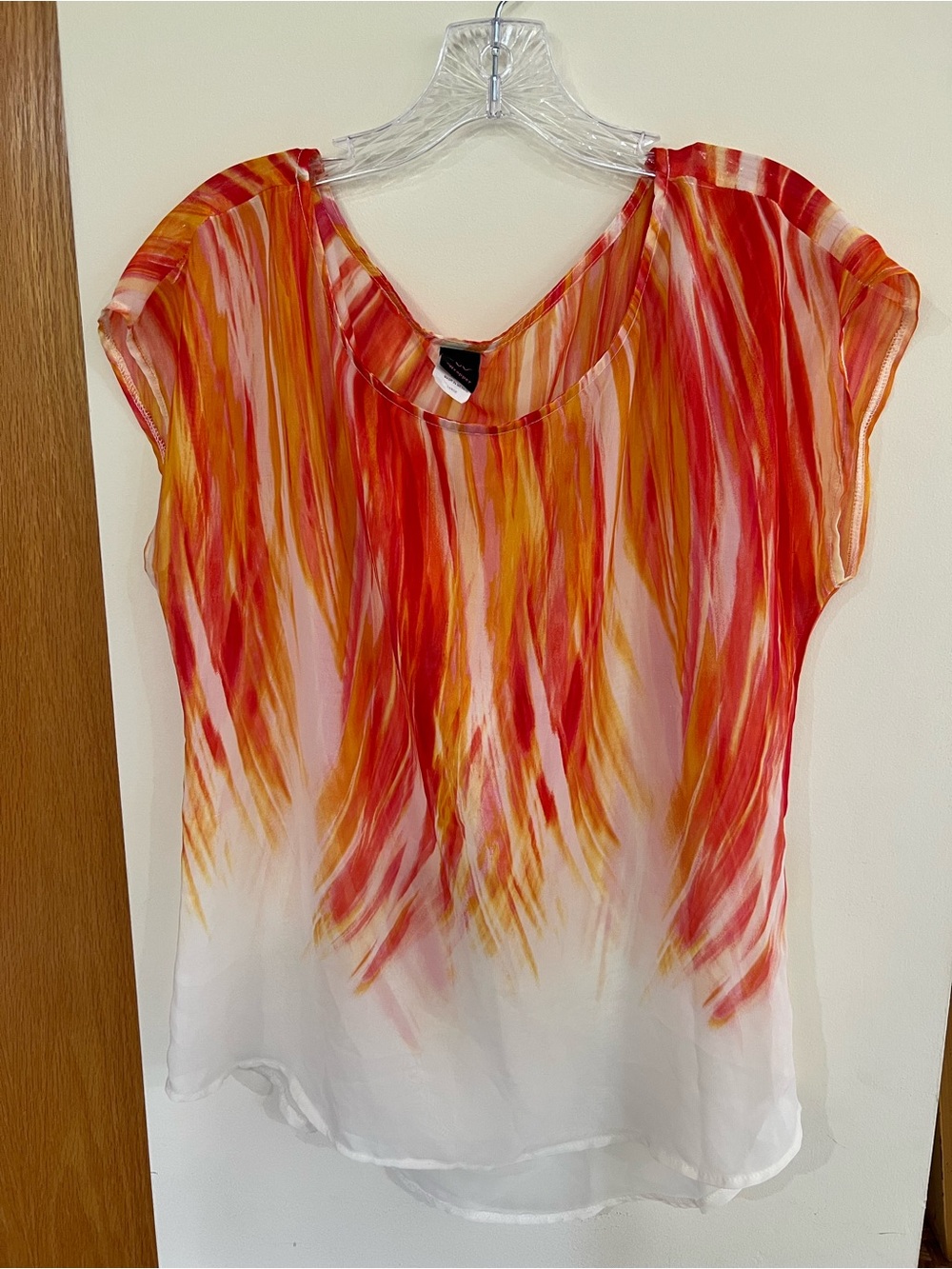 Wrapper Orange/Red Brushstroke Flowy Top